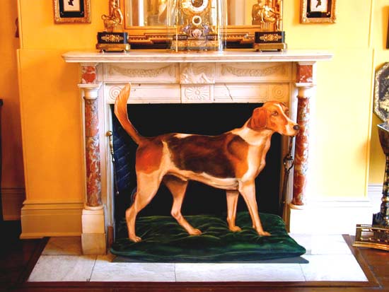 Dog Fireboard, oil on canvas