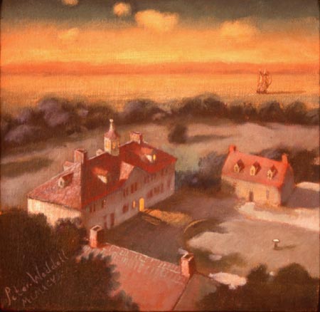 Nocturne at Mount Vernon, 12" x 12", oil on canvas